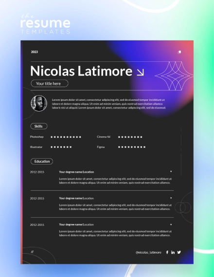 Free Best Dark Resume Template in Google Docs and Word