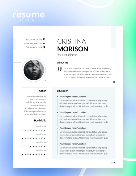 Free Simple Bright White Resume Template in Google Docs and Word