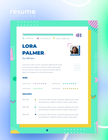 Free Funny Colorful Resume Template in Google Docs and Word