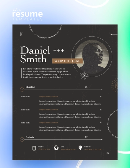 Free Vintage Black Resume Template in Google Docs and Word