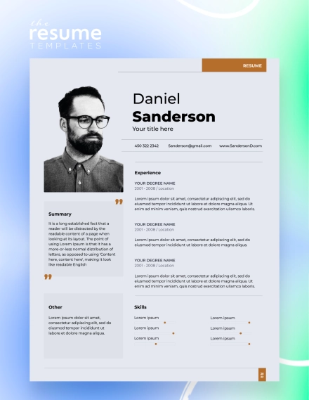 Free Government Light Blue Resume Template in Google Docs and Word