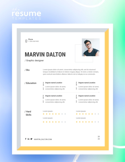 Free Modern Light Graphic Designer Resume Template in Google Docs and Word