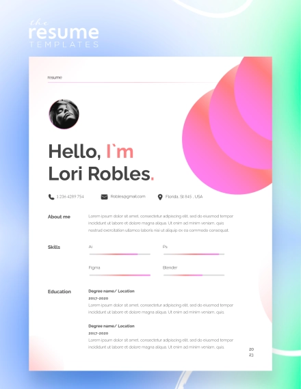 Free Modern Pink Resume Template in Google Docs and Word