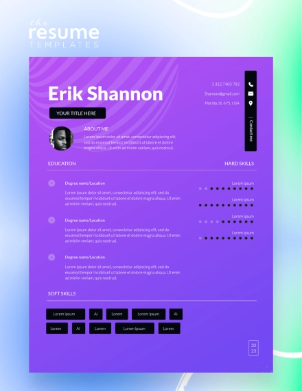 Free Best Violet Twist Resume Template in Google Docs and Word