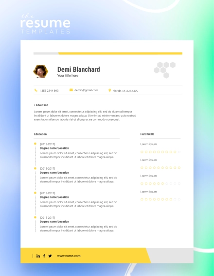 Free Good Manager Yellow Resume Template in Google Docs and Word