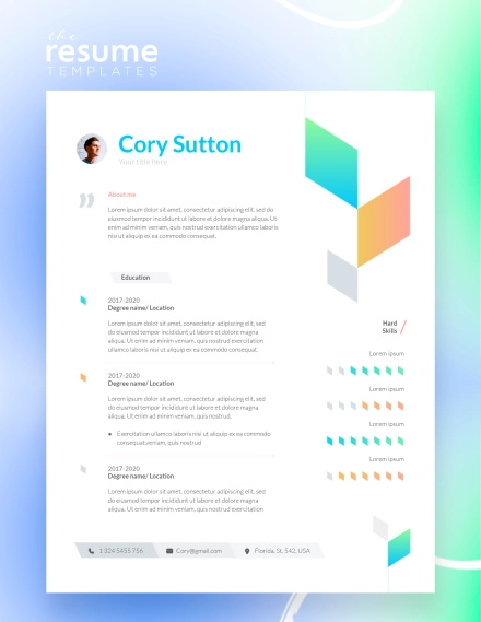 Free Funny Blue Bright Resume Template in Google Docs and Word