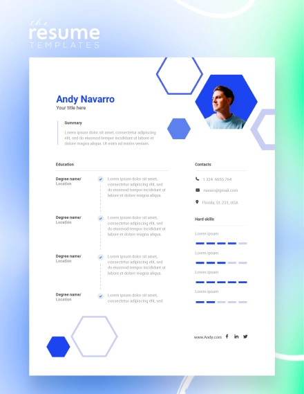 Free Basic Blue Resume Template in Google Docs and Word