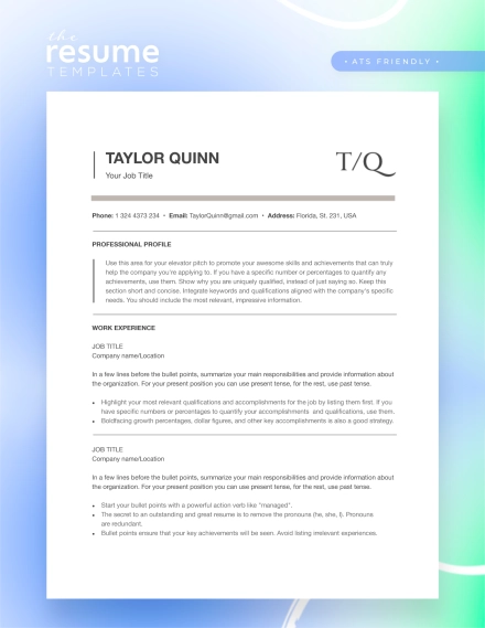 Free ATS White Soft Resume Template in Google Docs and Word
