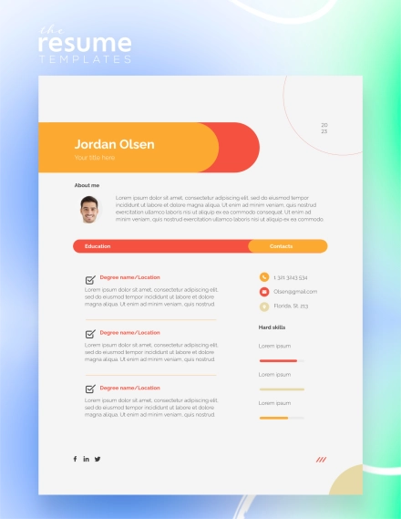 Free Basic Red Orange Resume Template in Google Docs and Word