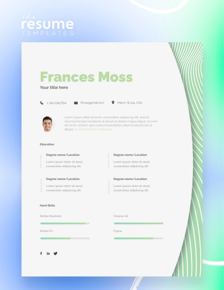 Free Best Grey Green Resume Template in Google Docs and Word