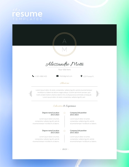 Free Minimalist Black String Resume Template in Google Docs and Word