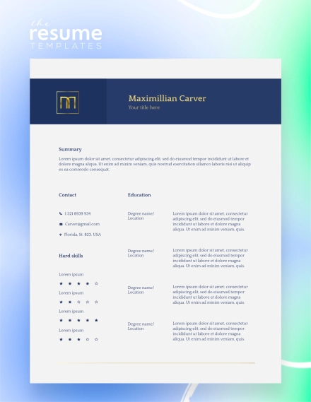 Free ​Simple and Formal Resume Template  in Google Docs and Word