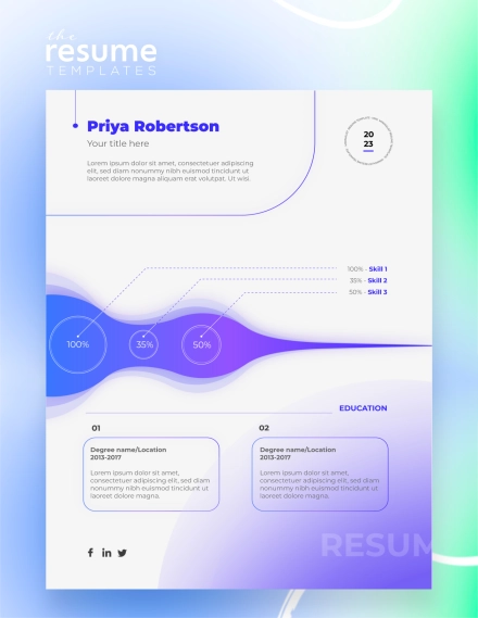 Free Minimalist Infographic Resume Template in Google Docs and Word