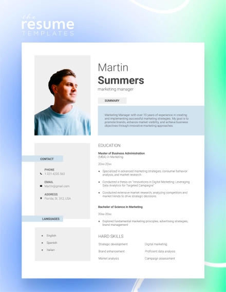 Free Elegant and Simple Resume Template in Google Docs and Word